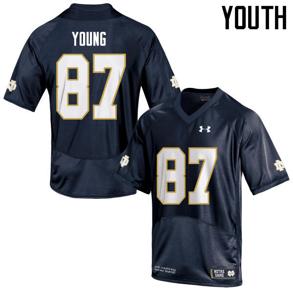 Youth #87 Michael Young Notre Dame Fighting Irish College Football Jerseys Sale-Navy
